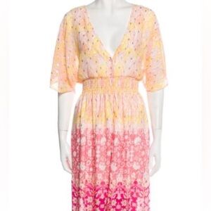 NWT House of Harlow 1960 Floral Metallic Maxi Dress